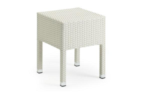 Taburete bajo, estructura aluminio, asiento en medula color antracita, blanco, cafe ó moka