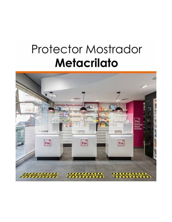 Protector separador Mostrador metacrilato